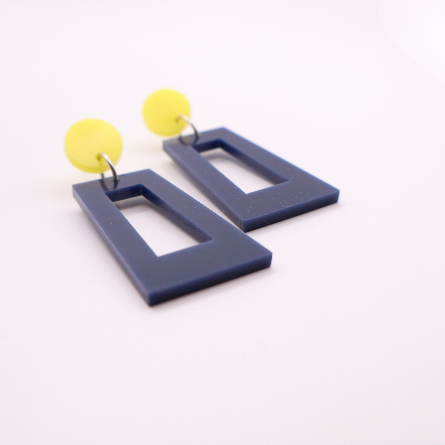 Navy Blue and Yellow Acrylic Game Day Earrings