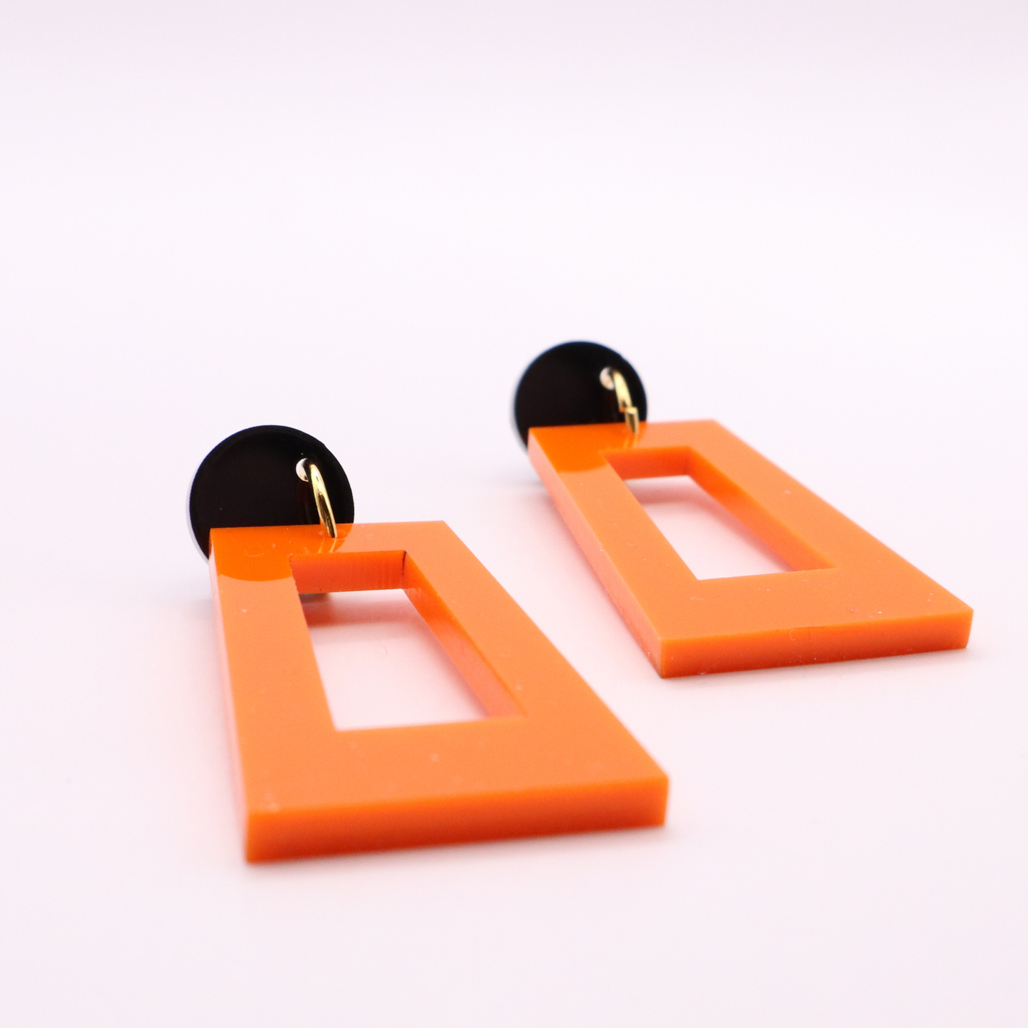 Orange and Black Acrylic Game Day Earrings