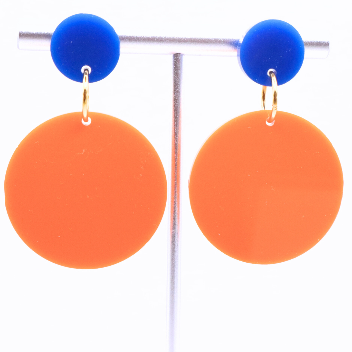 Orange and Blue Acrylic Game Day Earrings