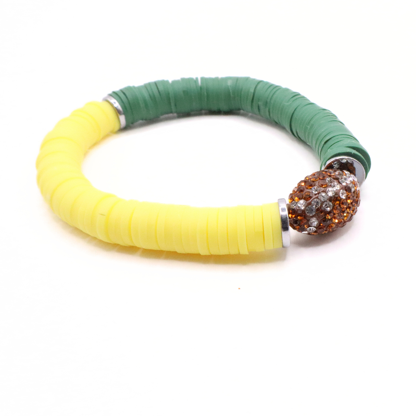 Green and Yellow Game Day Football Bracelet