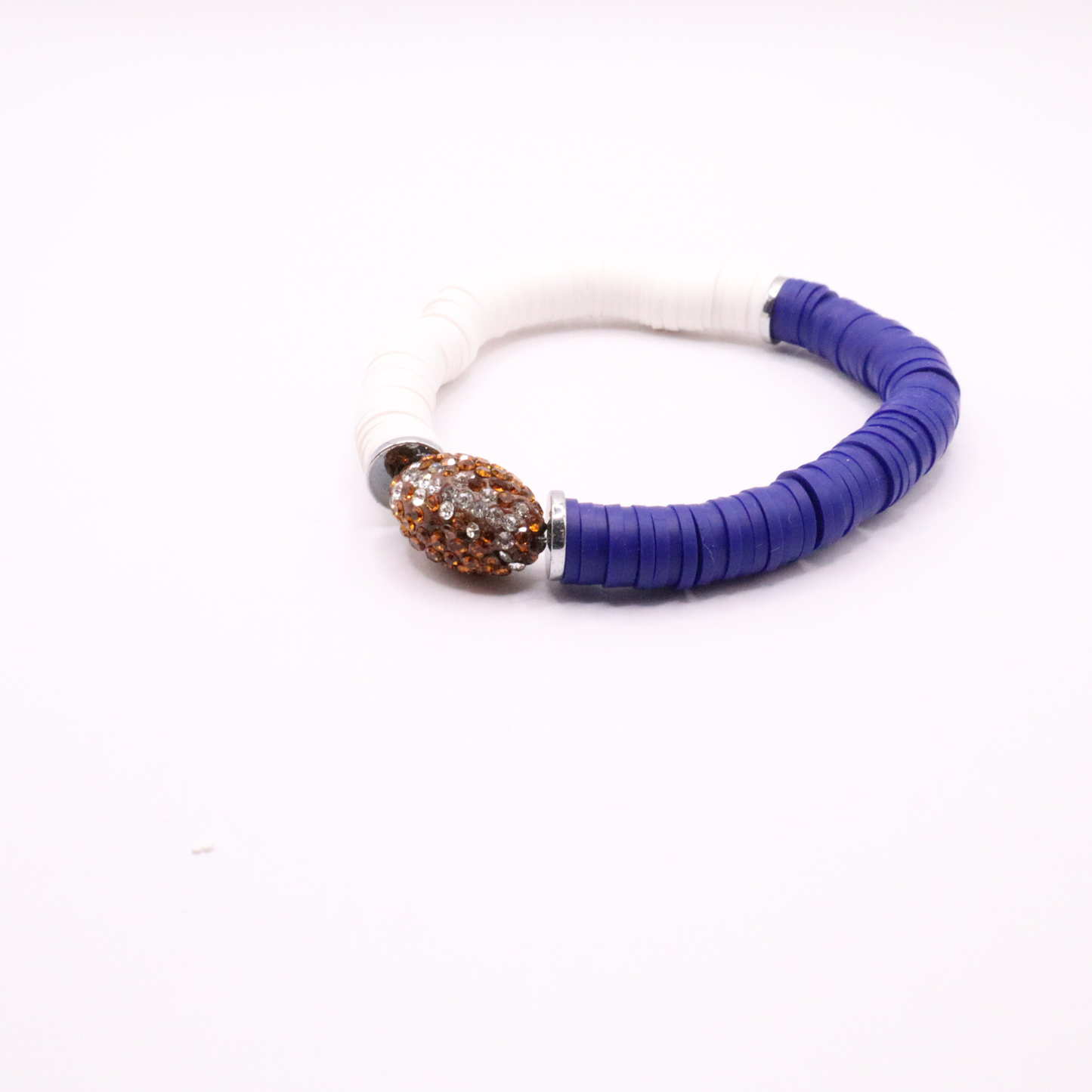 Blue and White Game Day Football Bracelet