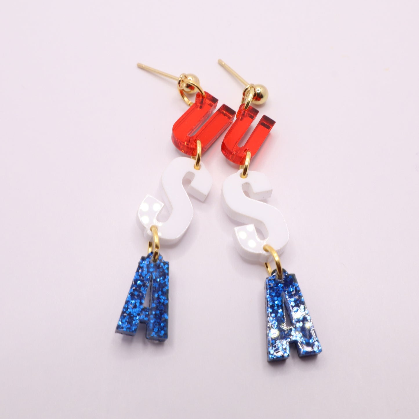 USA July Fourth Acrylic Earrings