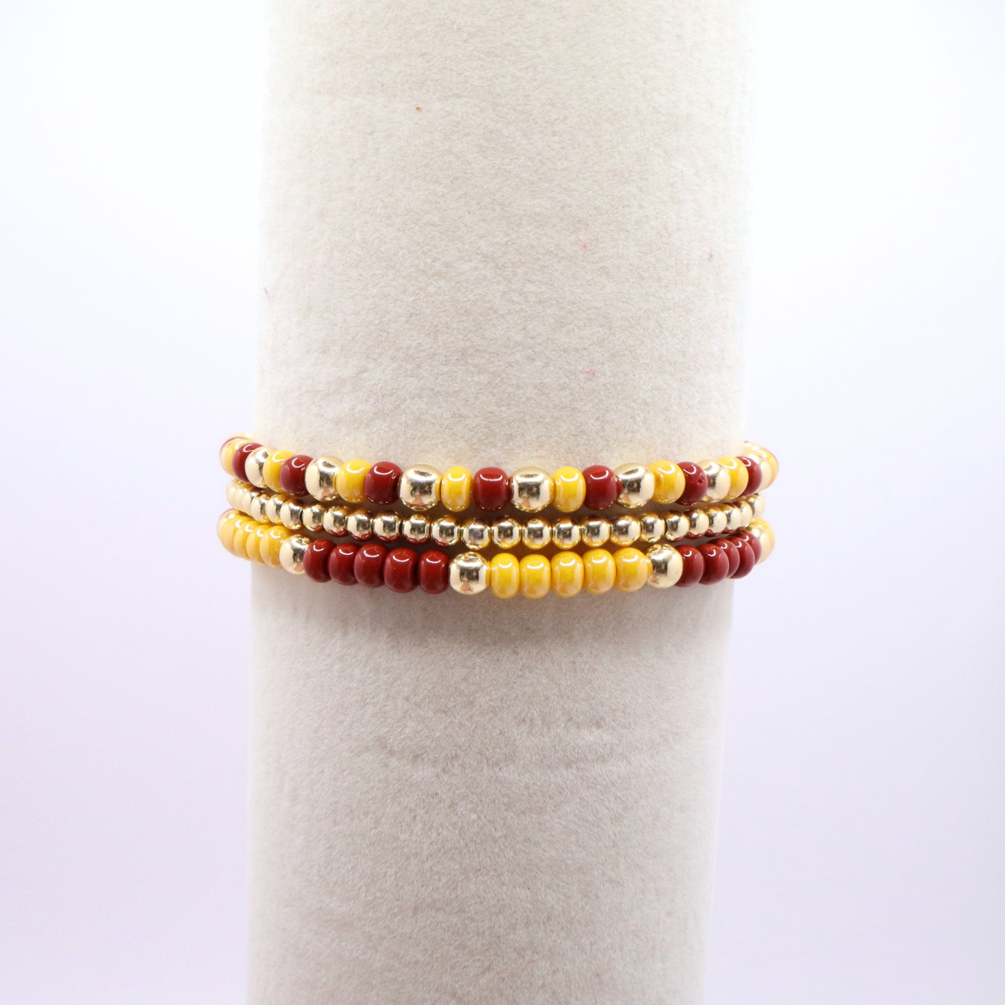 Burgundy and Gold Game Day Bracelet Stack | The Classic Game Day Collection