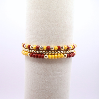 Burgundy and Gold Game Day Bracelet Stack | The Classic Game Day Collection