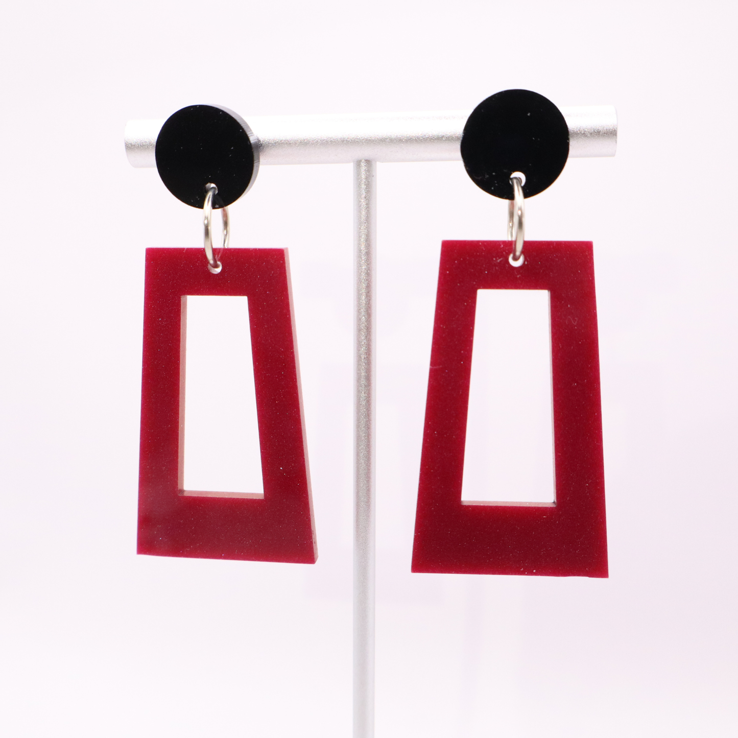 Maroon and Black Acrylic Game Day Earrings
