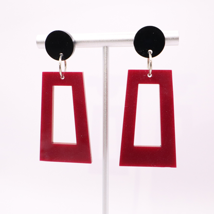 Maroon and Black Acrylic Game Day Earrings