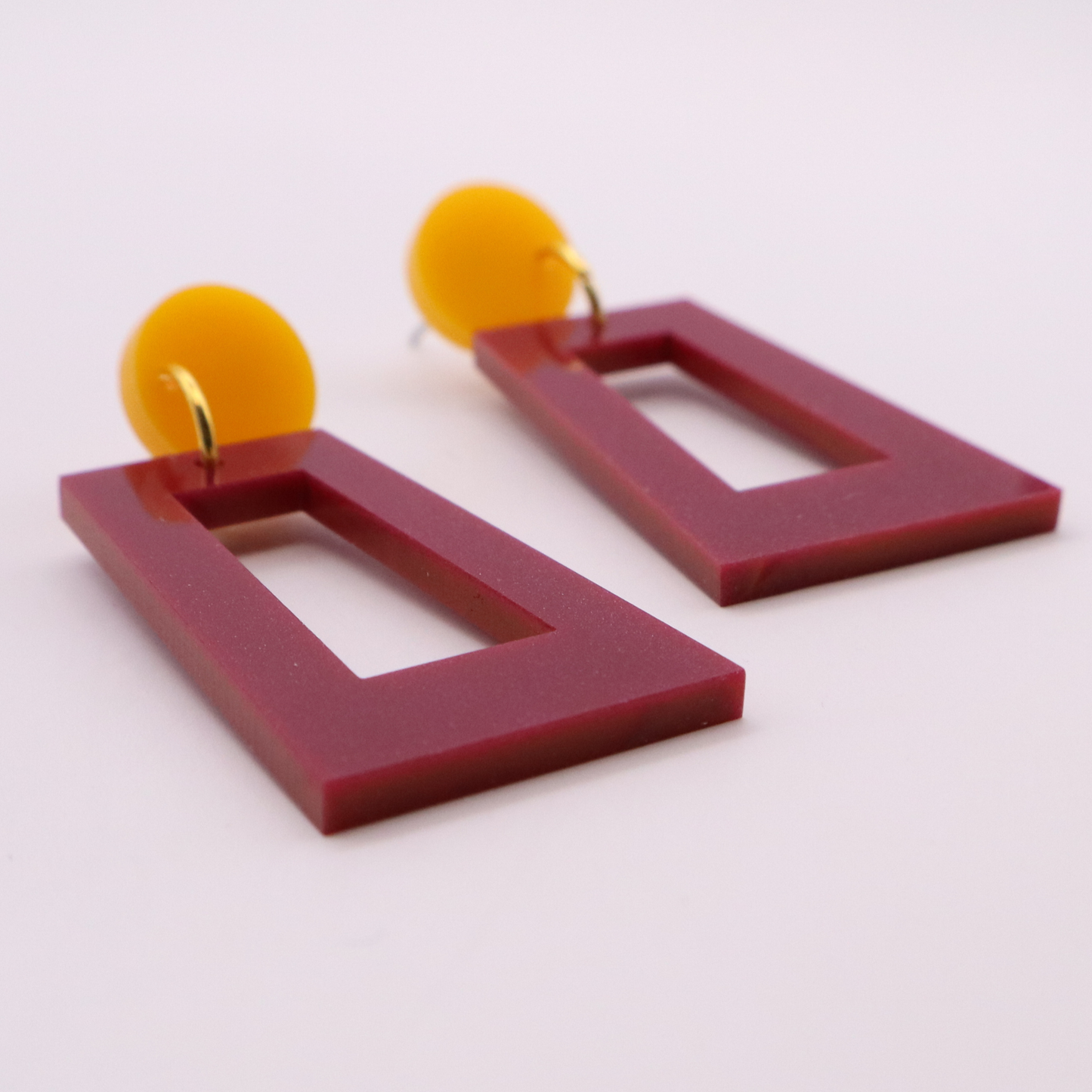 Burgundy and Gold Acrylic Game Day Earrings