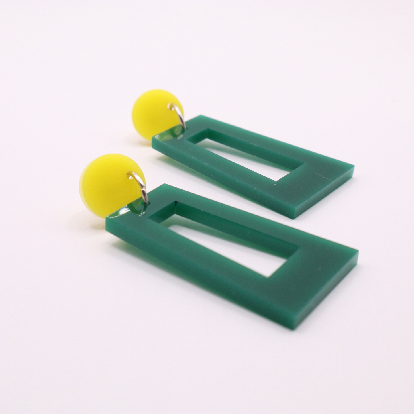 Green and Yellow Acrylic Game Day Earrings