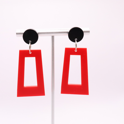 Red and Black Acrylic Game Day Earrings