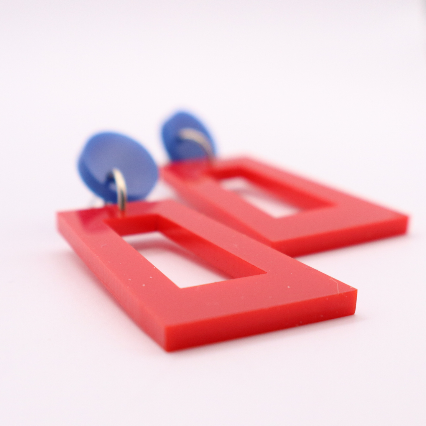 Red and Blue Acrylic Game Day Earrings