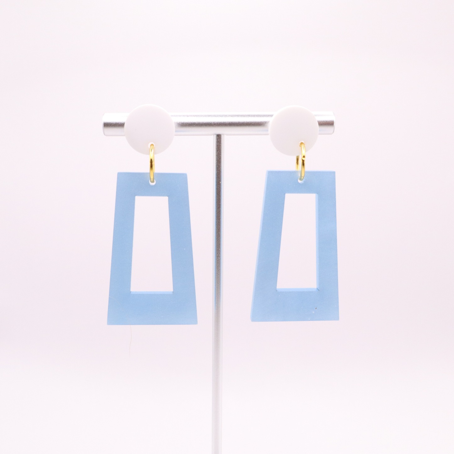 Light Blue and White Acrylic Game Day Earrings