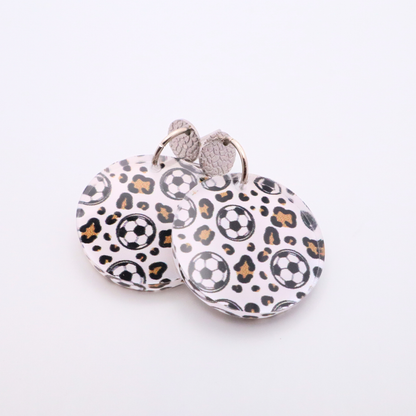 Soccer Acrylic Dangle Earrings