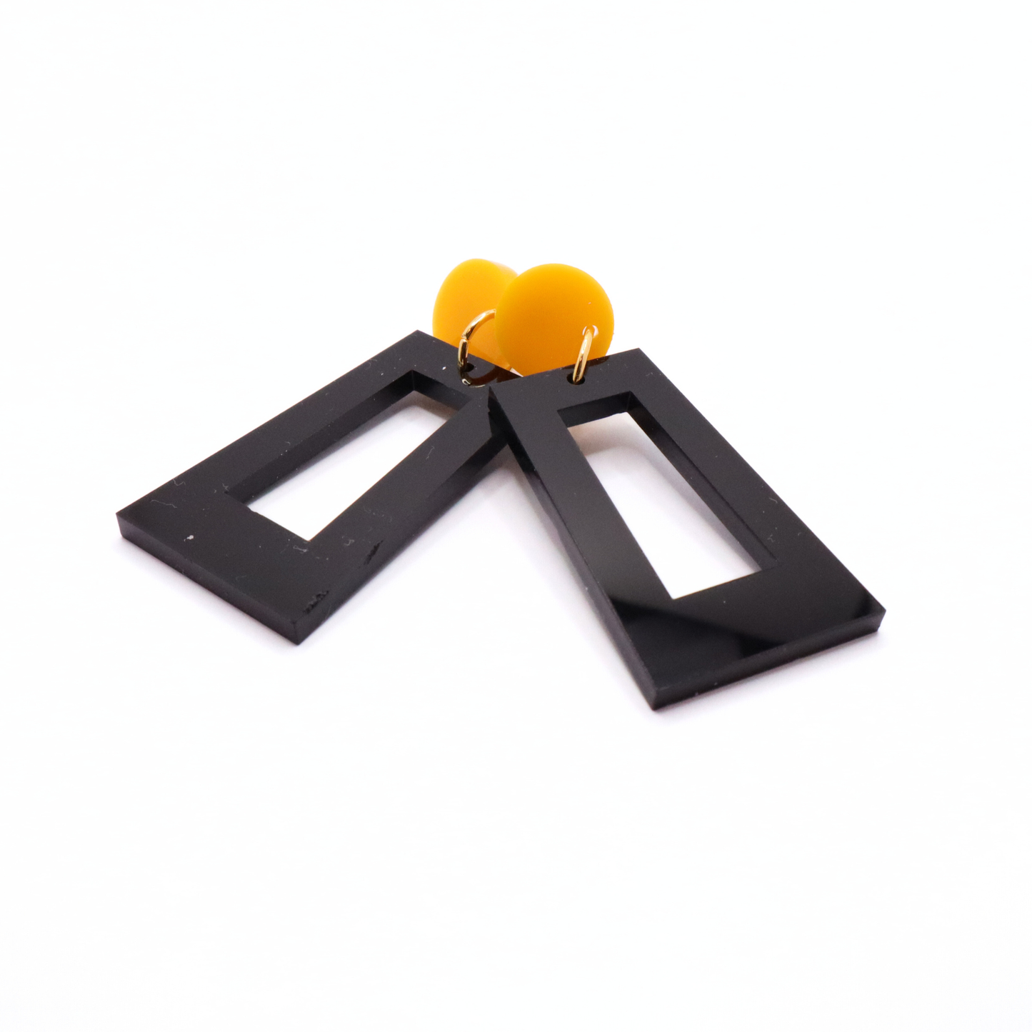 Black and Gold Acrylic Game Day Earrings