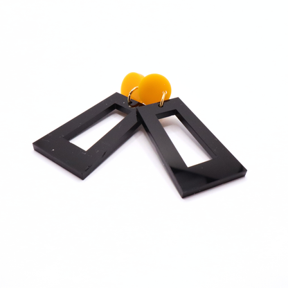 Black and Gold Acrylic Game Day Earrings