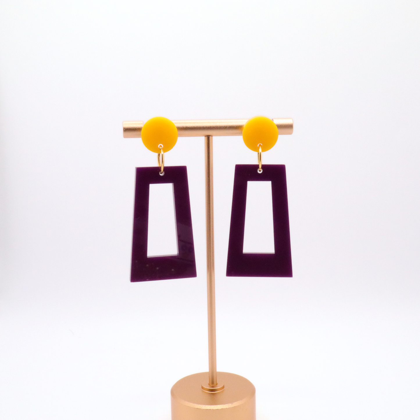 Purple and Gold Acrylic Game Day Earrings