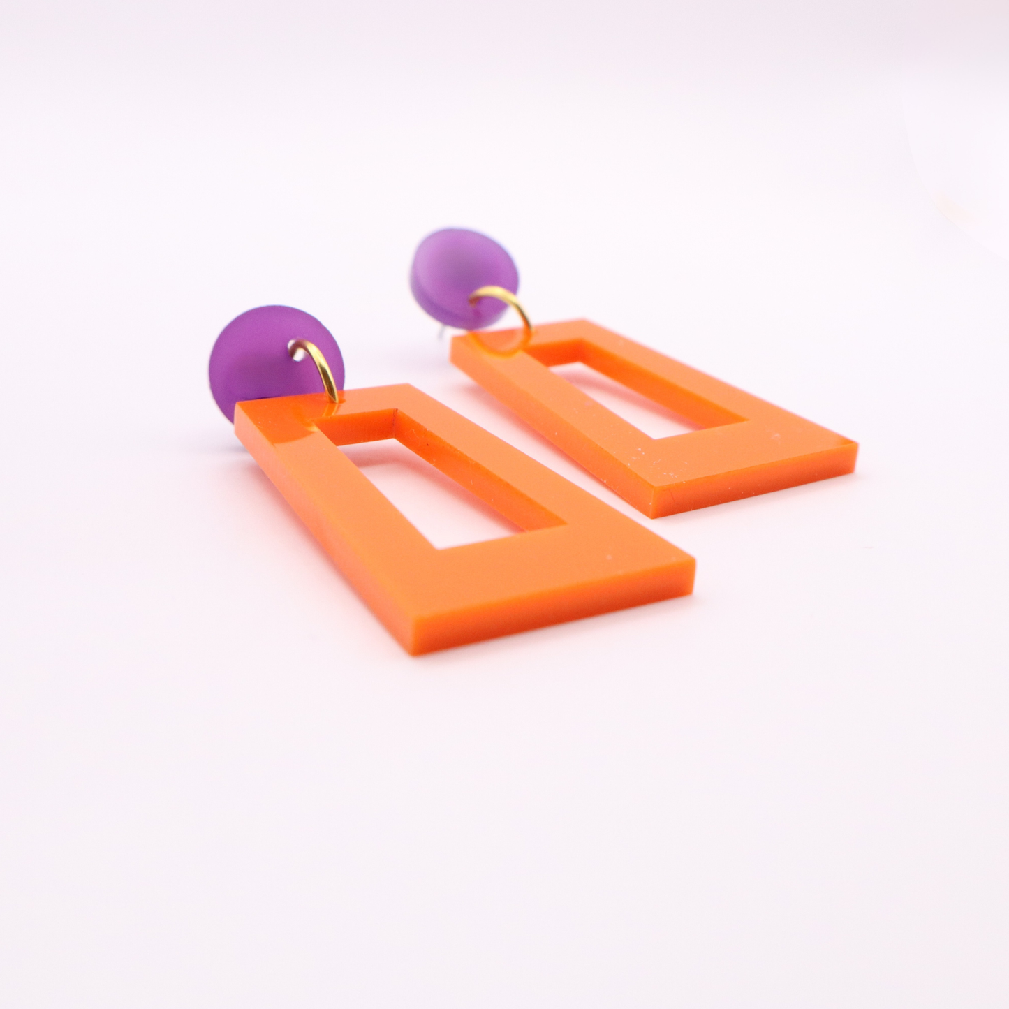 Orange and Purple Acrylic Game Day Earrings