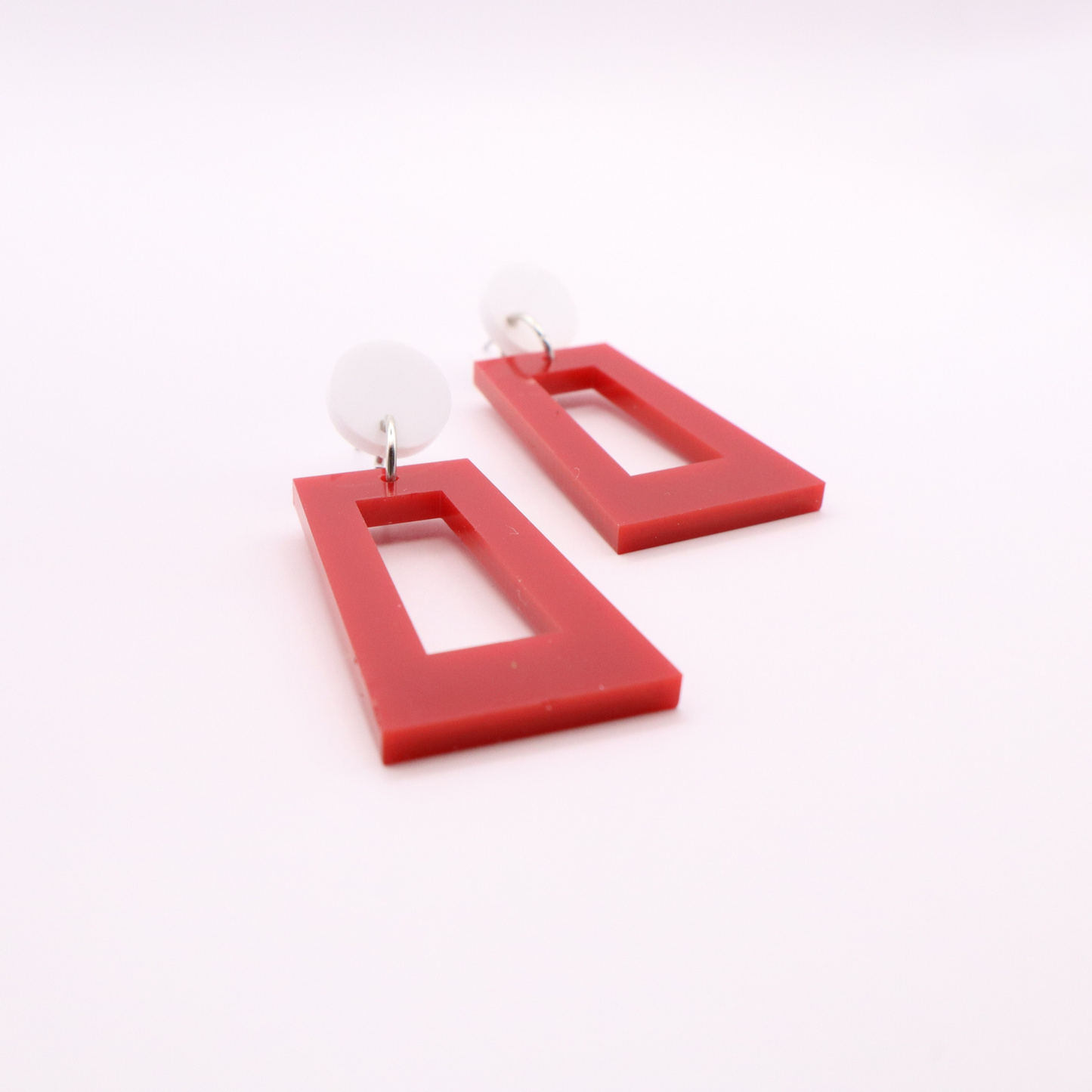 Red and White Acrylic Game Day Earrings