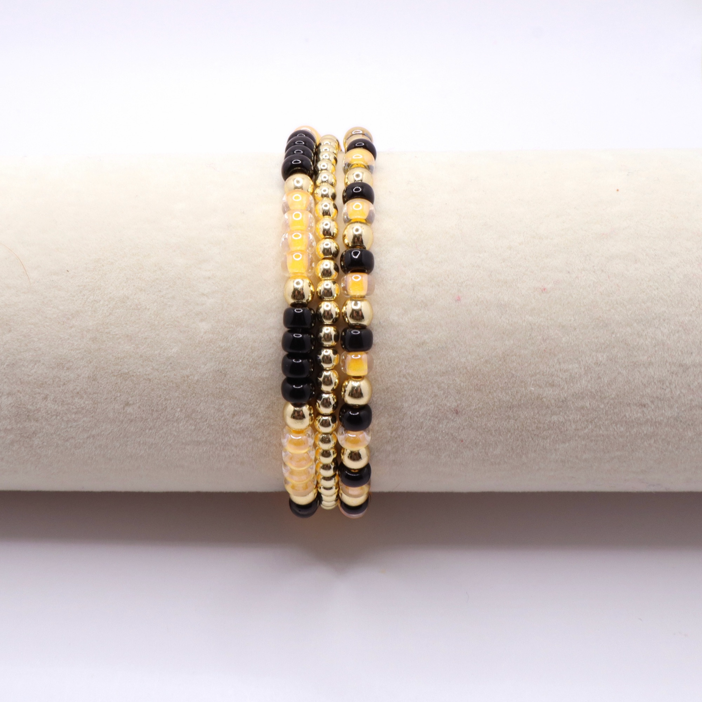 Black and Gold Game Day Bracelet Stack | The Classic Game Day Collection