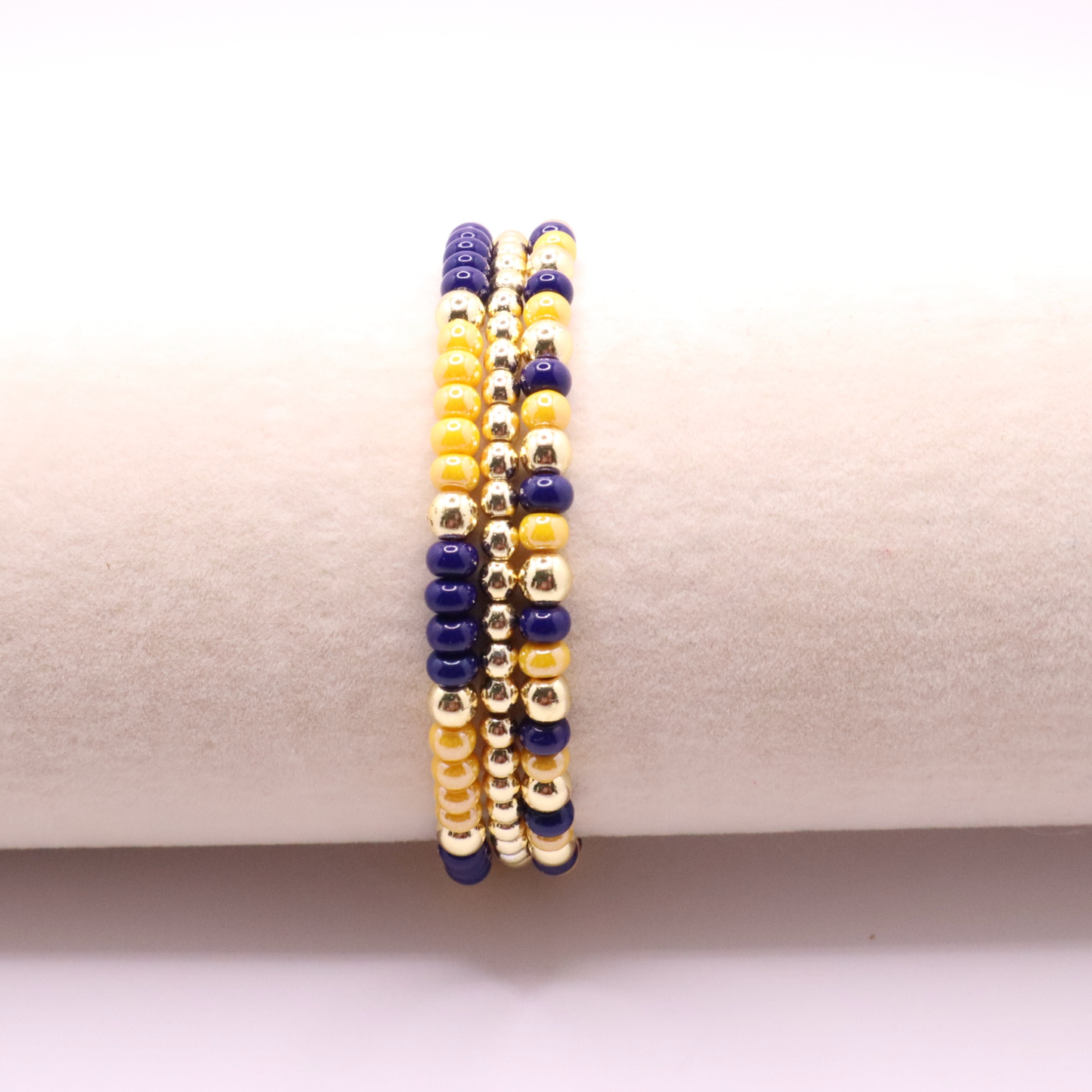 Navy and Gold Game Day Bracelet Stack | The Classic Game Day Collection