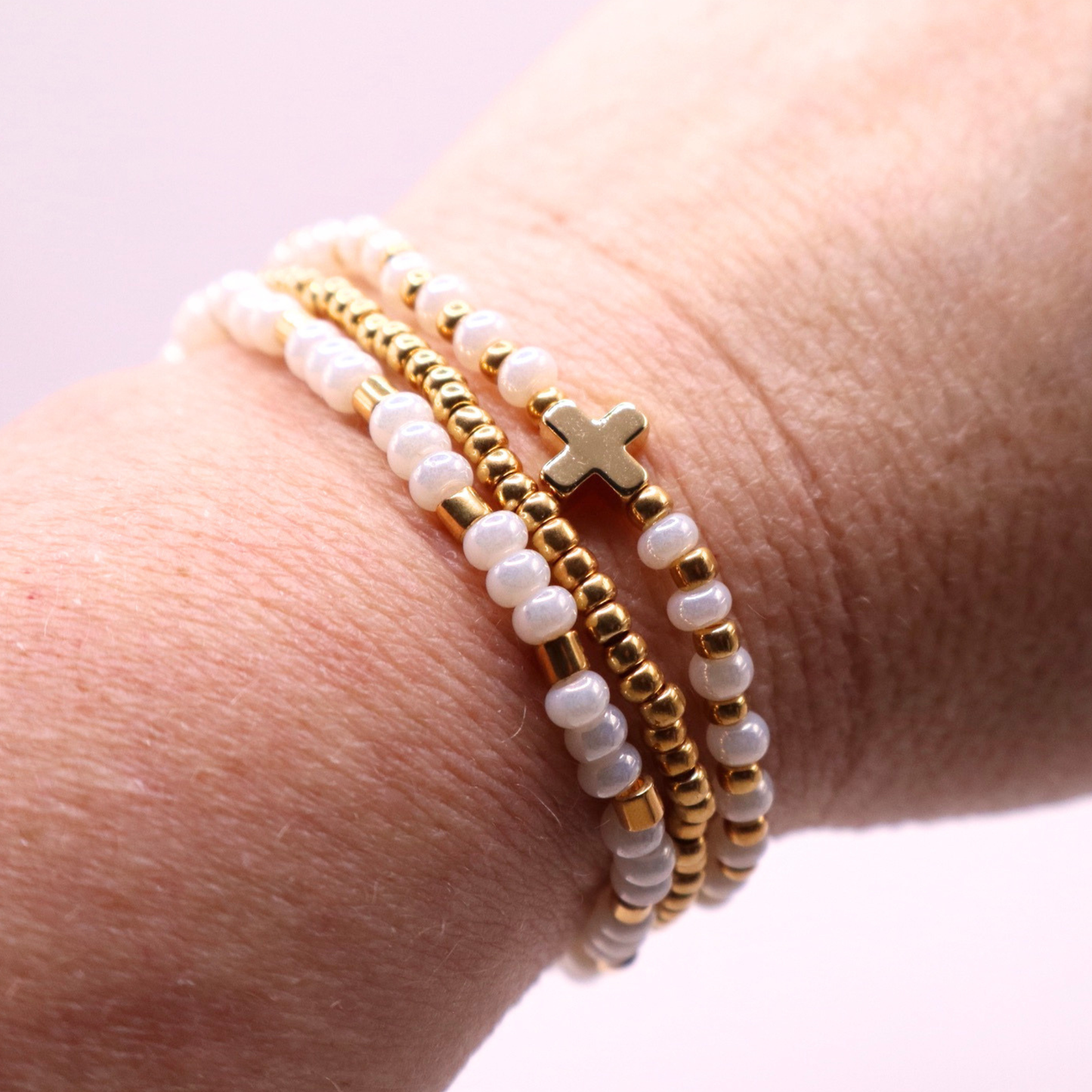 The Anchored in Faith Stack | Sunbleached White