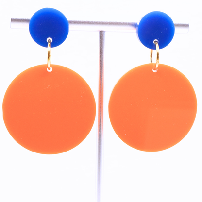 Orange and Blue Acrylic Game Day Earrings