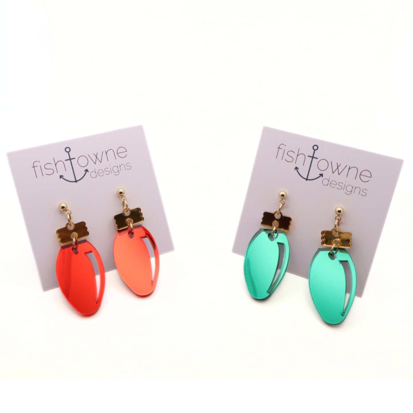 Christmas Bulb Mirrored Acrylic Earrings – Holiday Jewelry for the Season - Stocking Stuffer