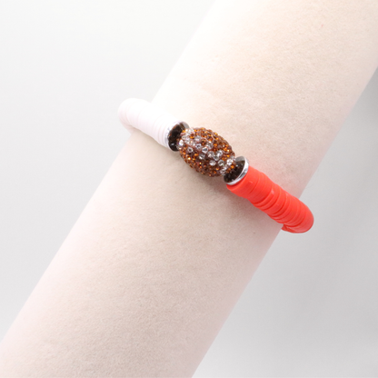 Red and White Game Day Football Bracelet