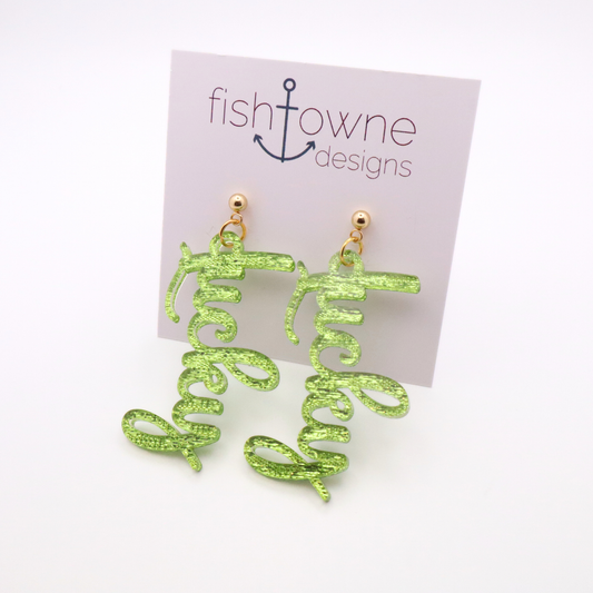St. Patrick's Day "Lucky" Acrylic Earrings | Seasonal Statement Jewelry