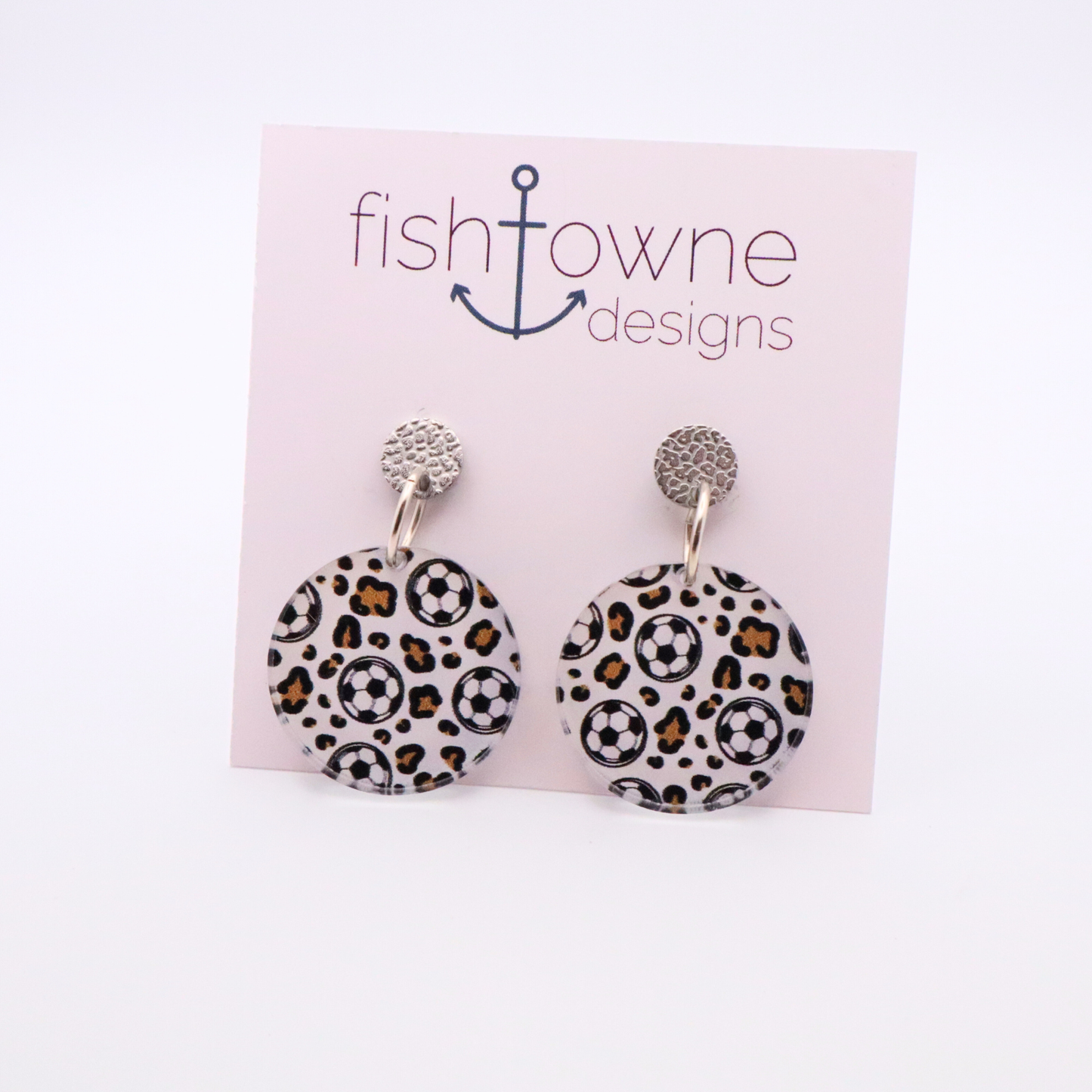 Soccer Acrylic Dangle Earrings