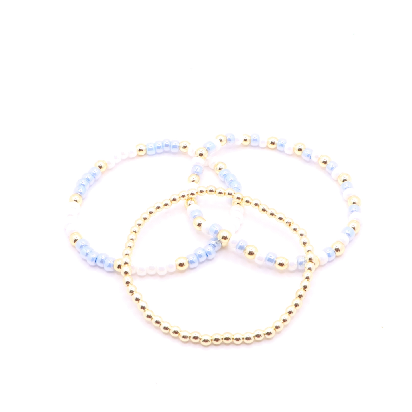Light Blue and White Game Day Bracelet Stack | The Classic Game Day Collection