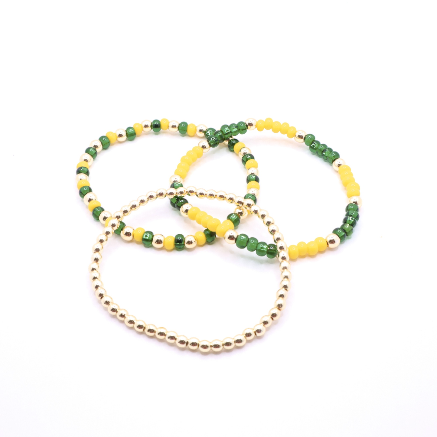 Green and Yellow Game Day Bracelet Stack | The Classic Game Day Collection