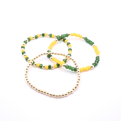 Green and Yellow Game Day Bracelet Stack | The Classic Game Day Collection