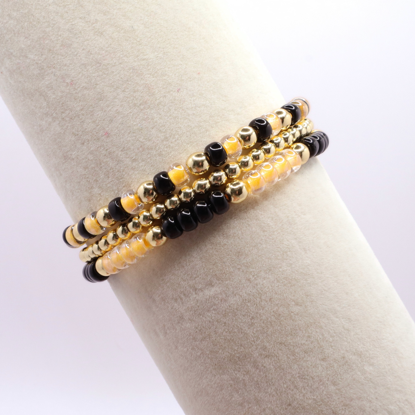 Black and Gold Game Day Bracelet Stack | The Classic Game Day Collection