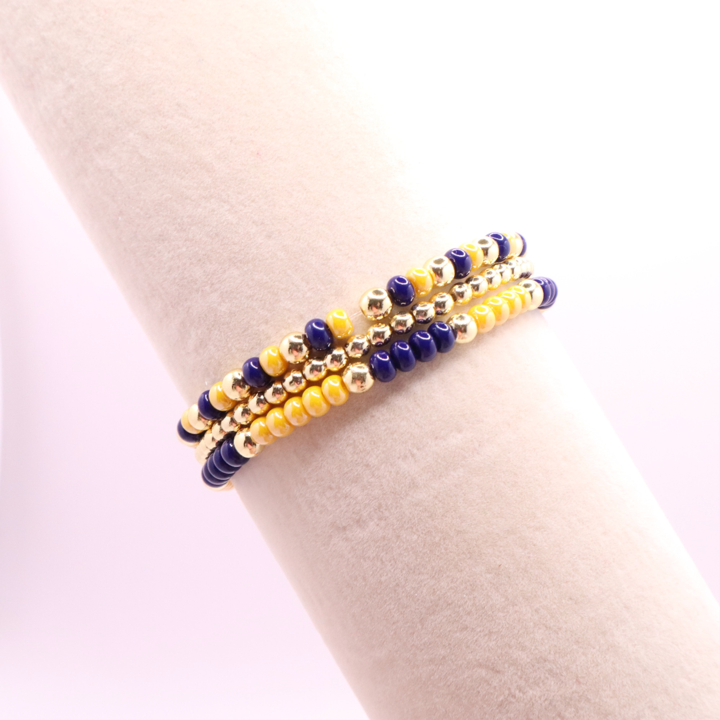 Navy and Gold Game Day Bracelet Stack | The Classic Game Day Collection