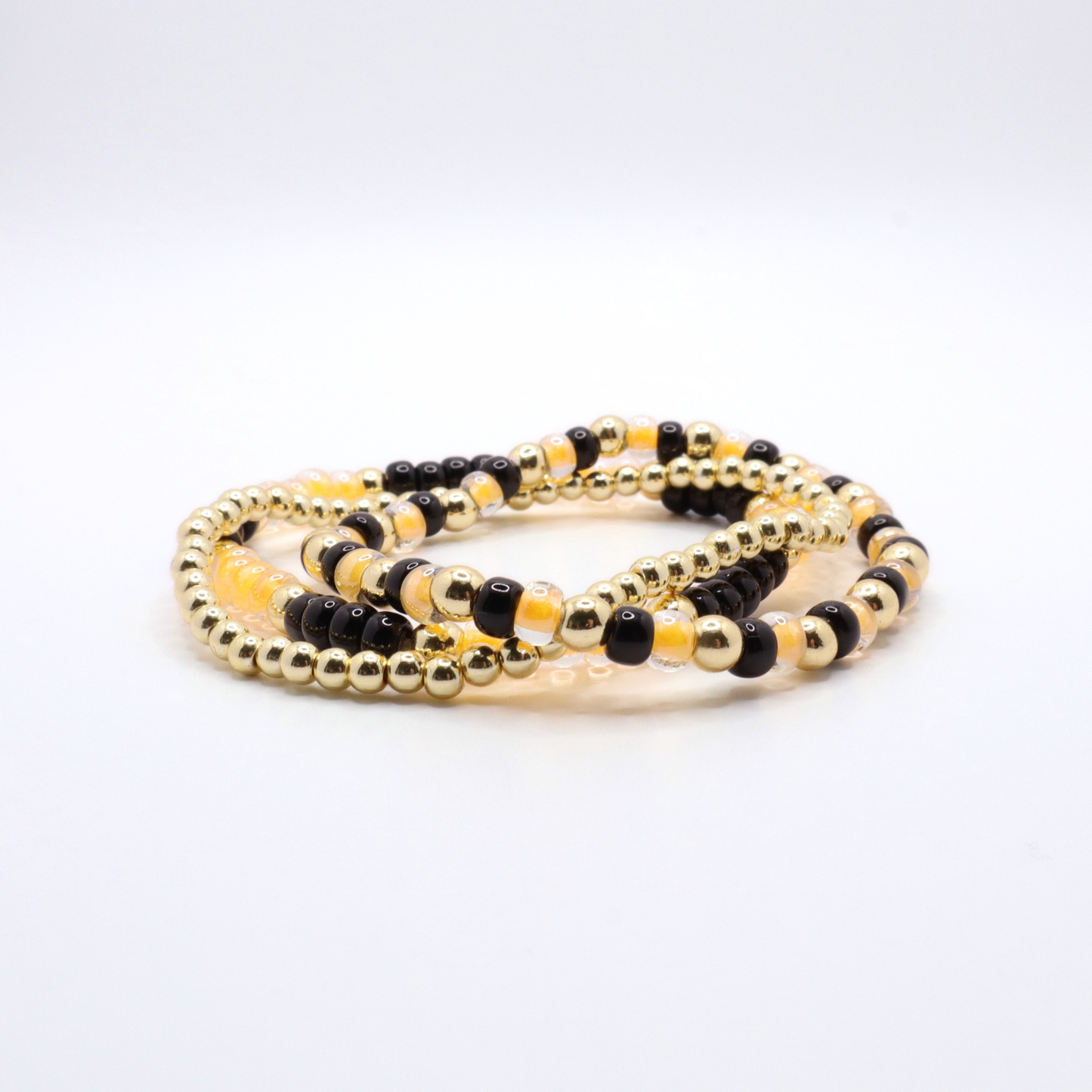 Black and Gold Game Day Bracelet Stack | The Classic Game Day Collection
