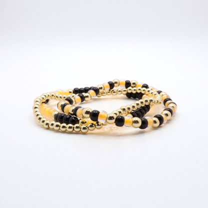 Black and Gold Game Day Bracelet Stack | The Classic Game Day Collection