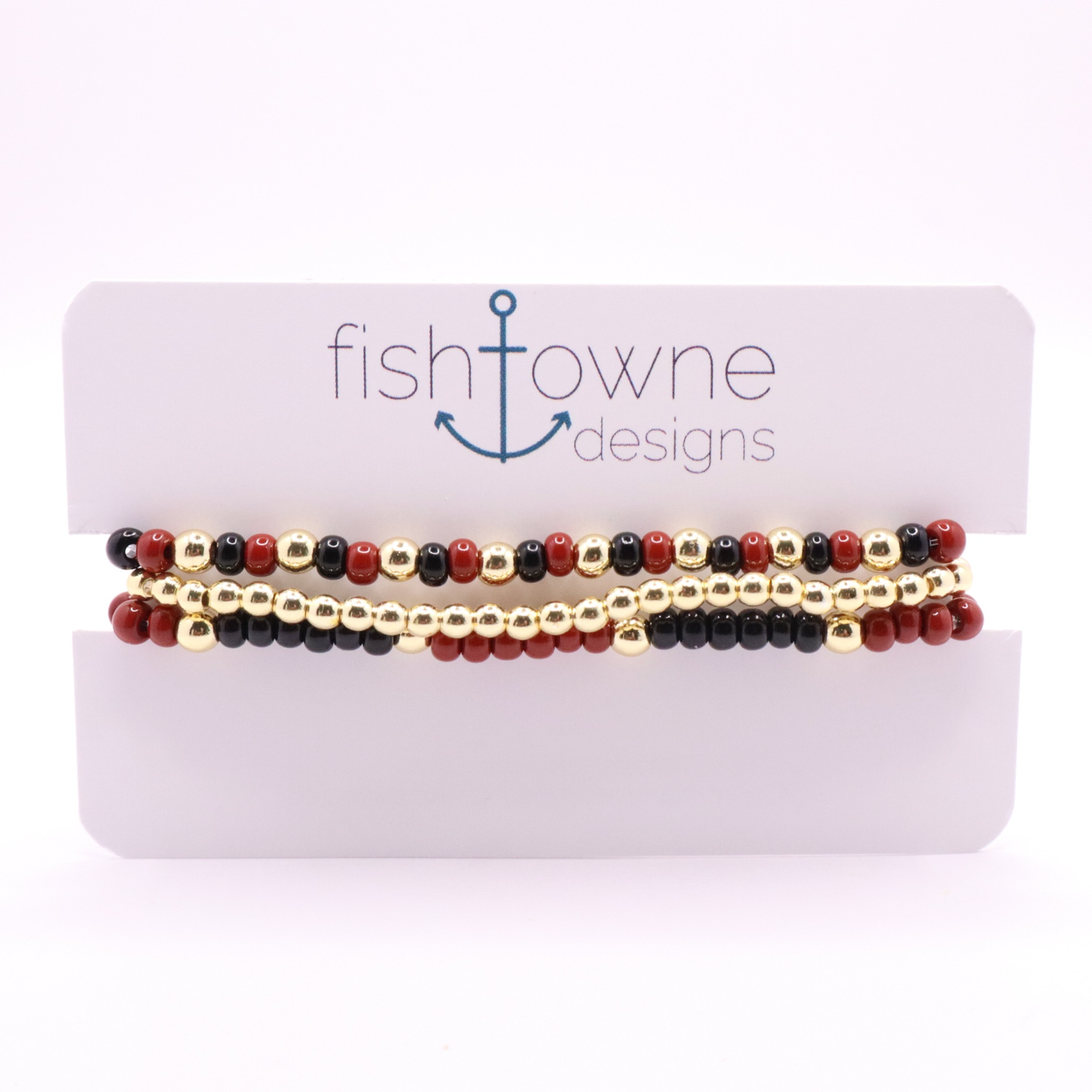 Burgundy and Black Game Day Bracelet Stack | The Classic Game Day Collection