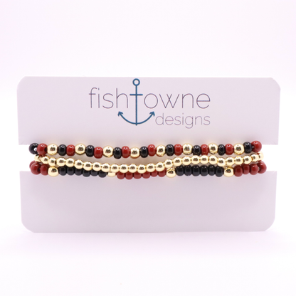 Burgundy and Black Game Day Bracelet Stack | The Classic Game Day Collection