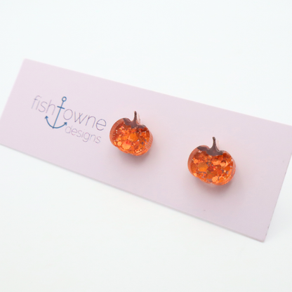 Pumpkin Stud Earrings - Fall Acrylic Studs
