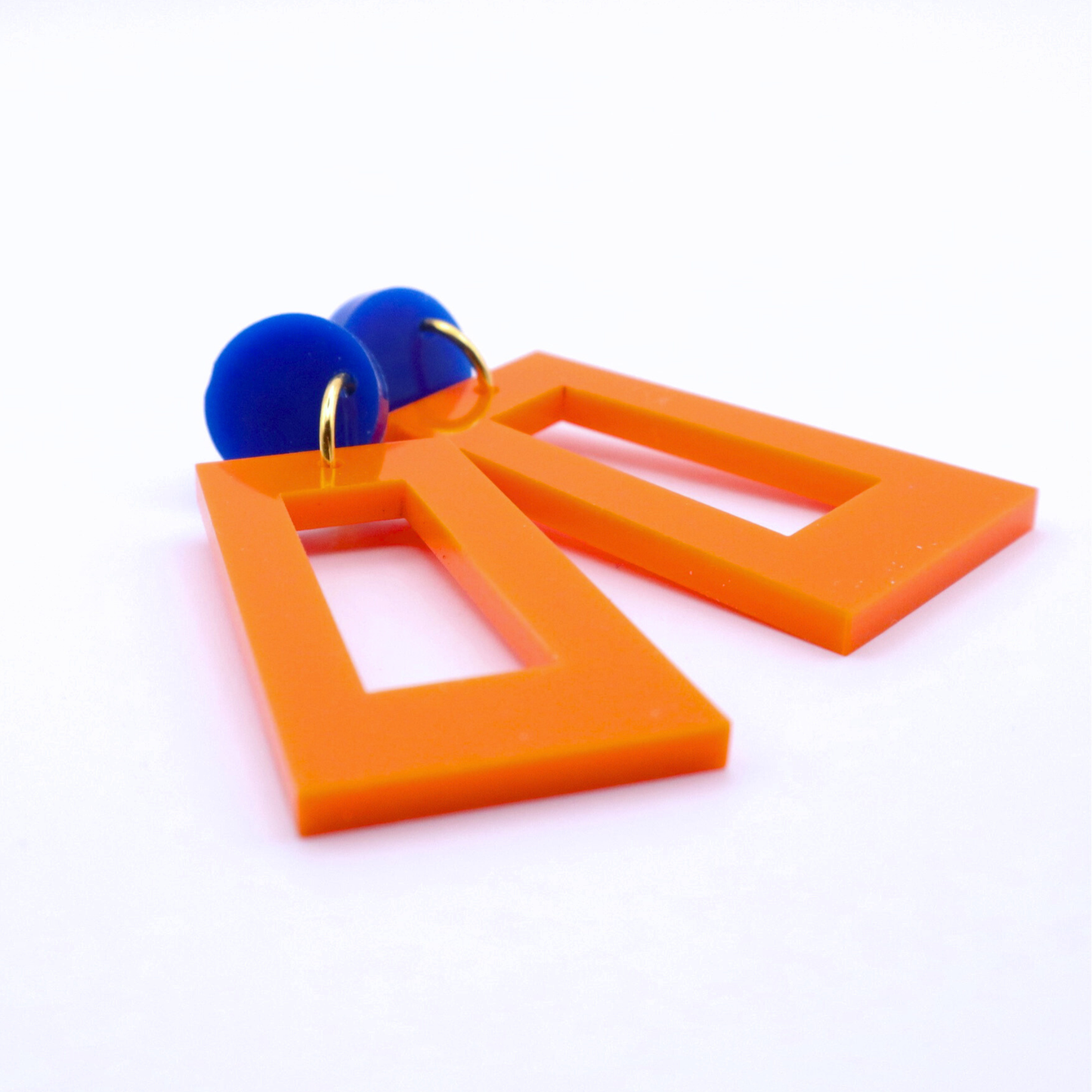 Orange and Blue Acrylic Game Day Earrings