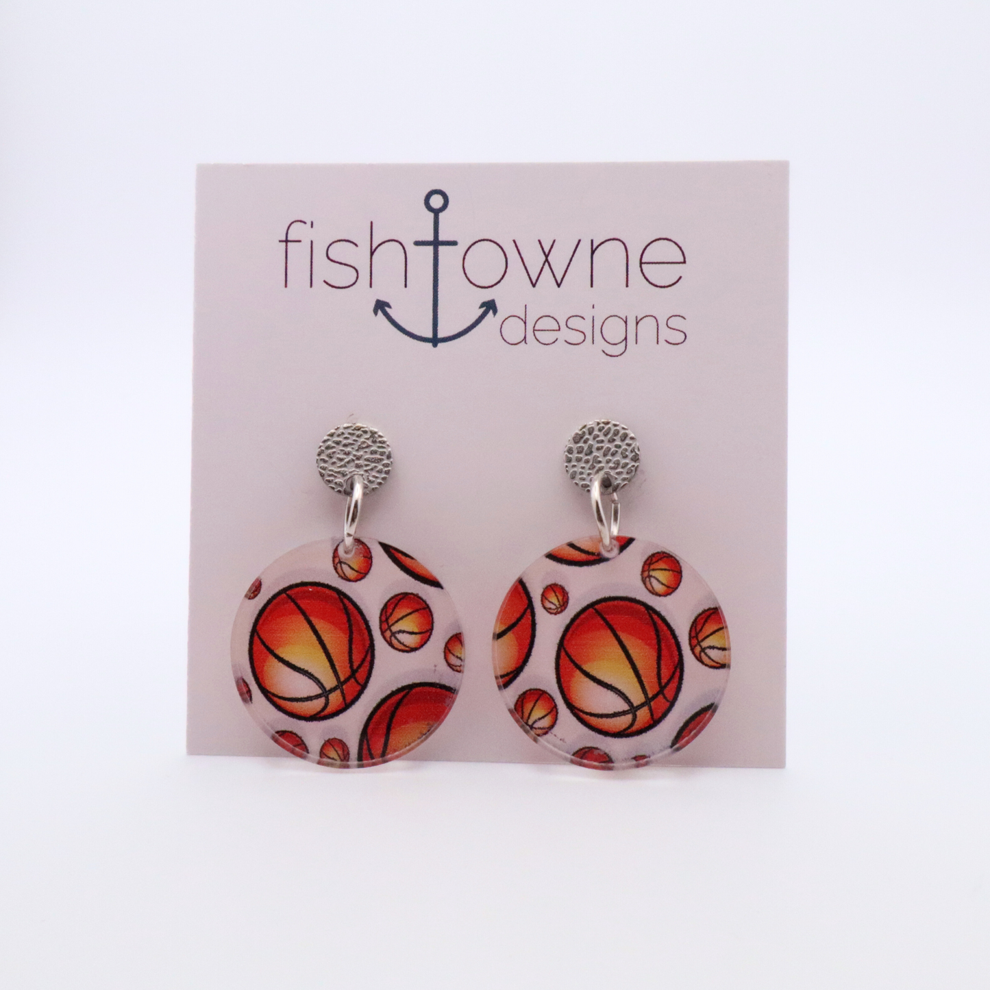Basketball Acrylic Dangle Earrings