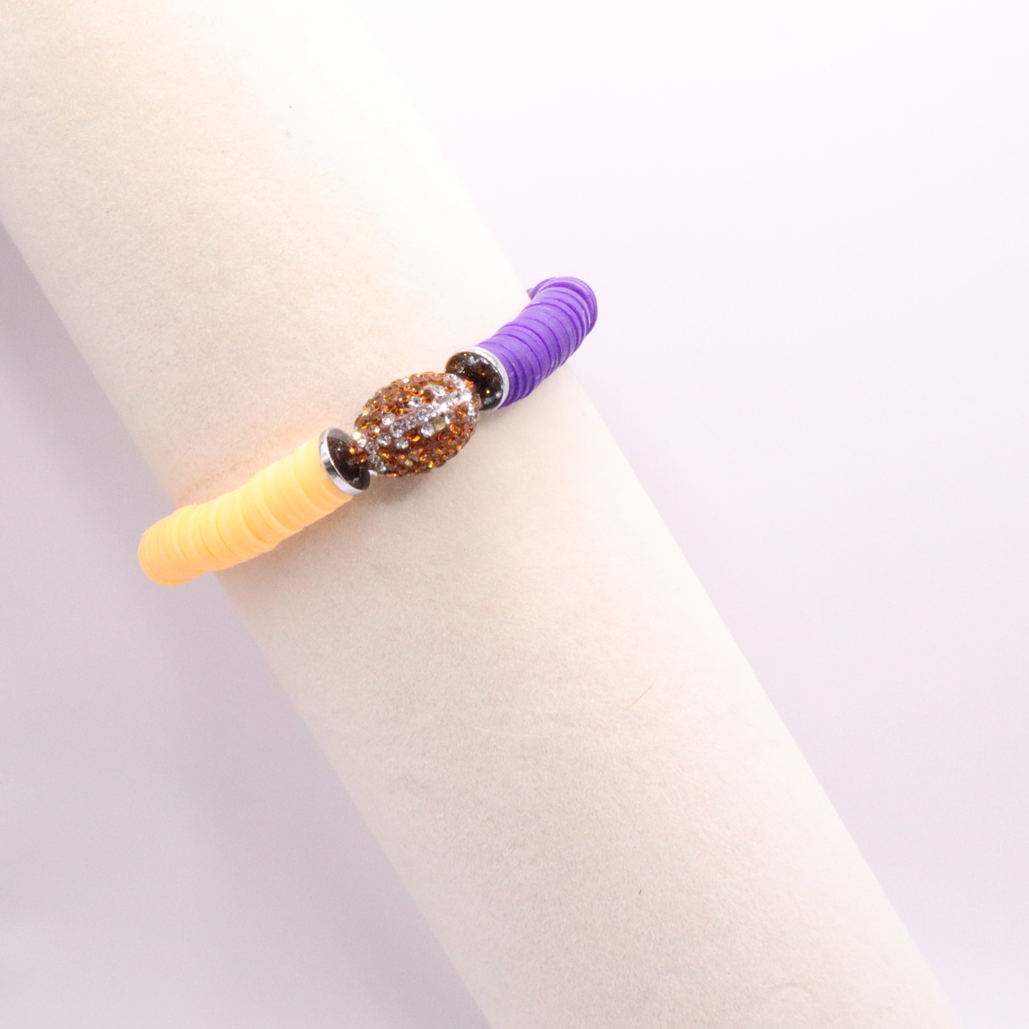 Purple and Gold Game Day Football Bracelet