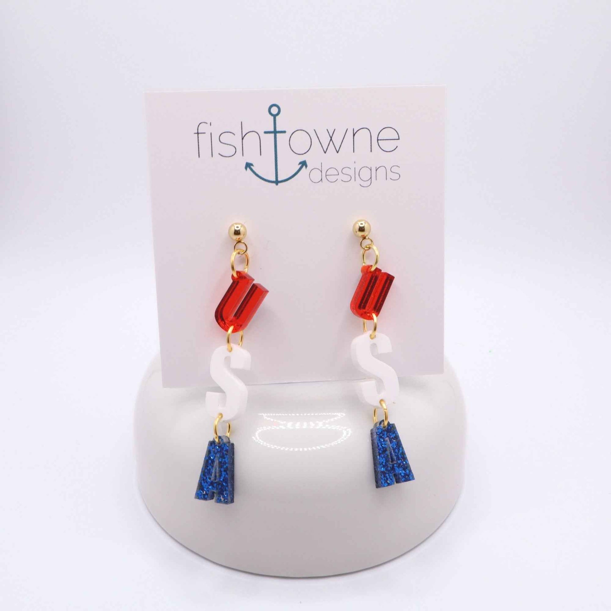 USA July Fourth Acrylic Earrings