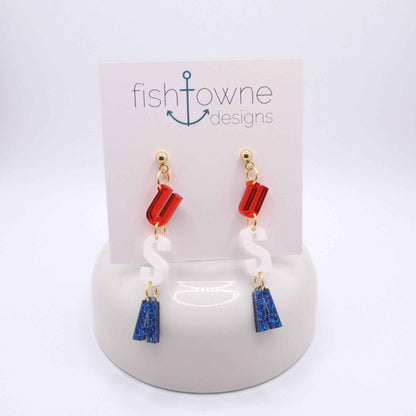 USA July Fourth Acrylic Earrings