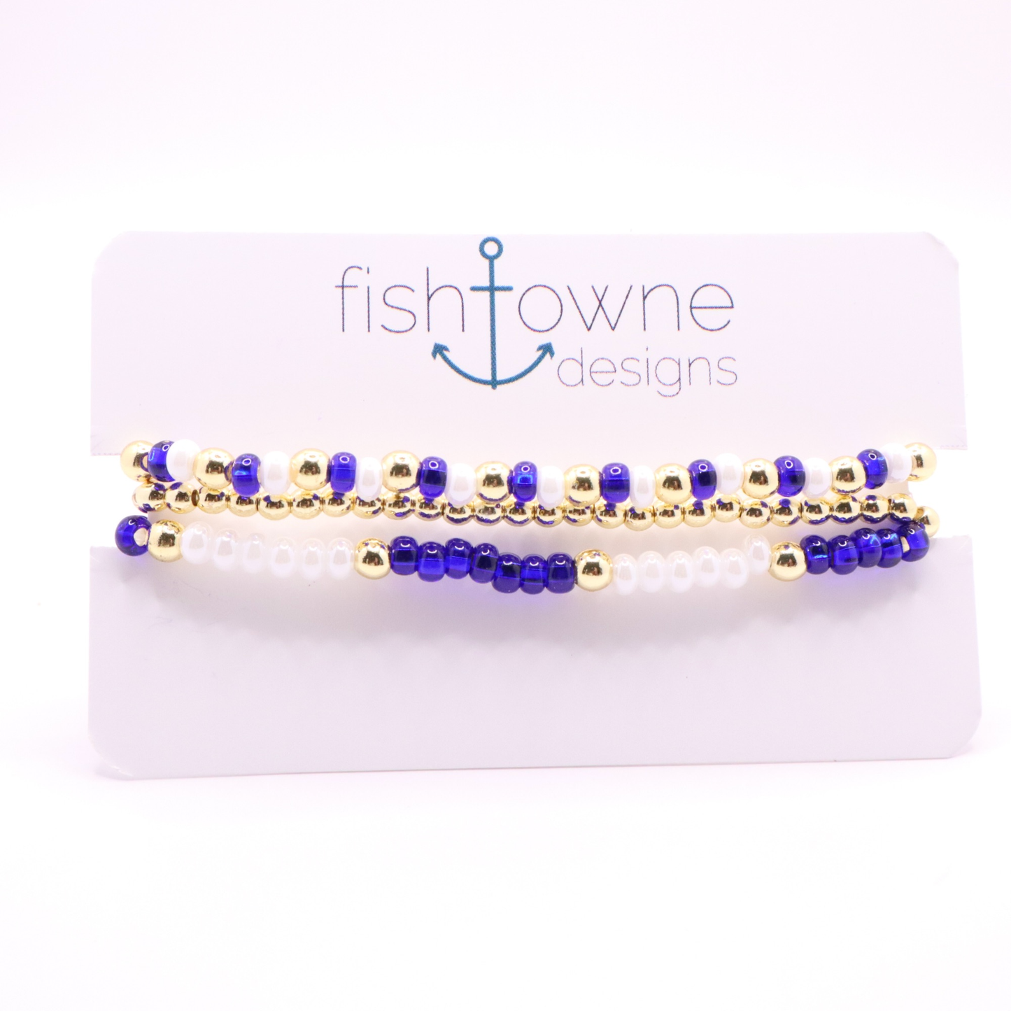 Blue and White Game Day Bracelet Stack | The Classic Game Day Collection