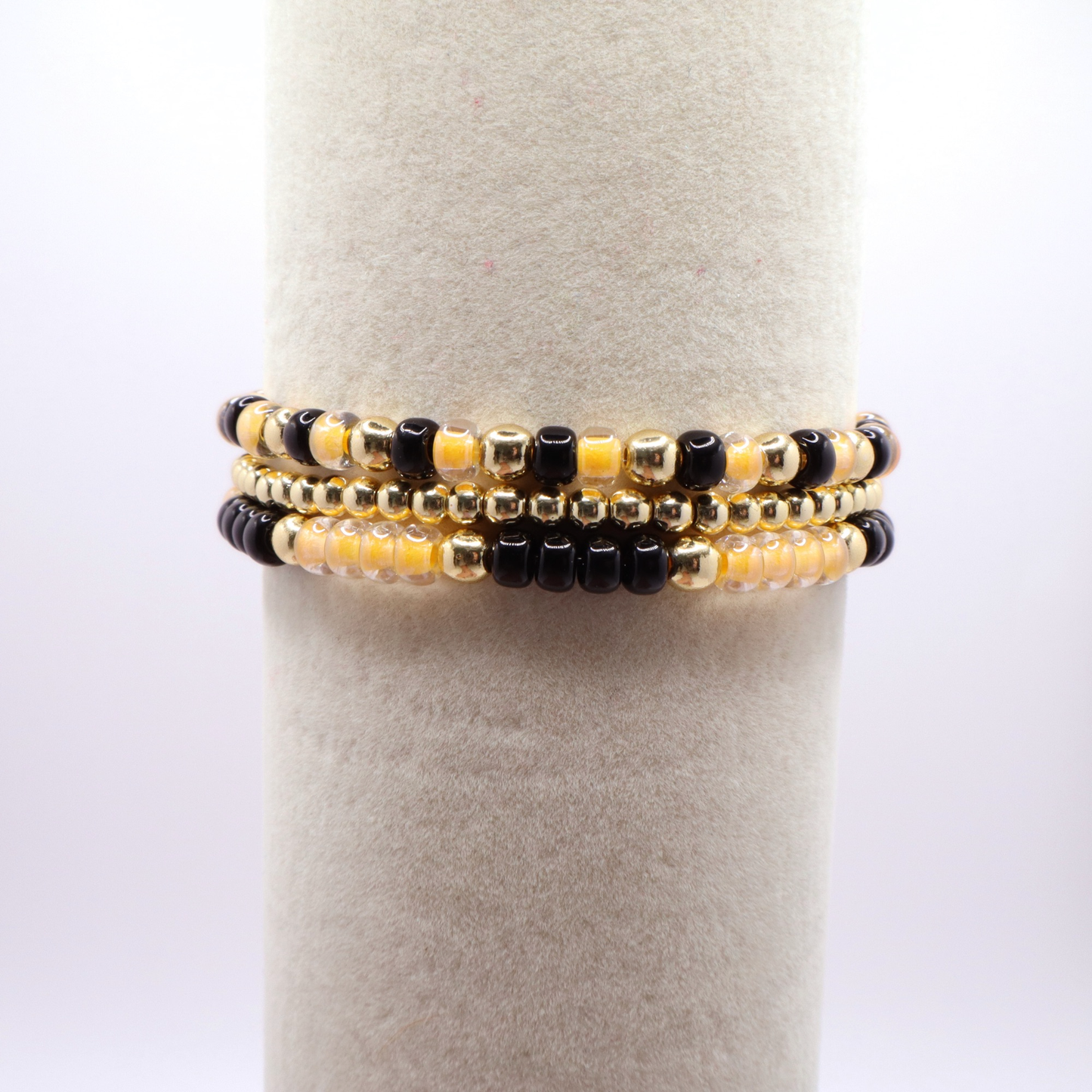 Black and Gold Game Day Bracelet Stack | The Classic Game Day Collection