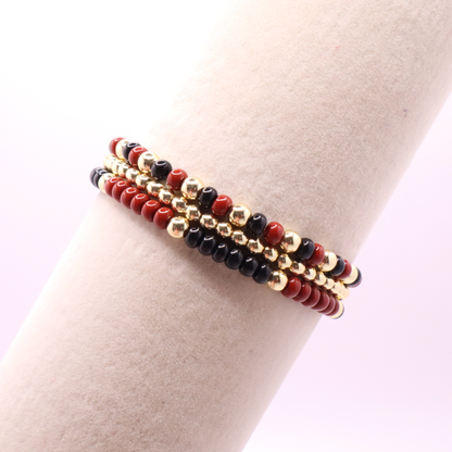 Burgundy and Black Game Day Bracelet Stack | The Classic Game Day Collection