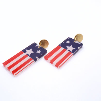 Fourth of July Patriotic Acrylic Earrings