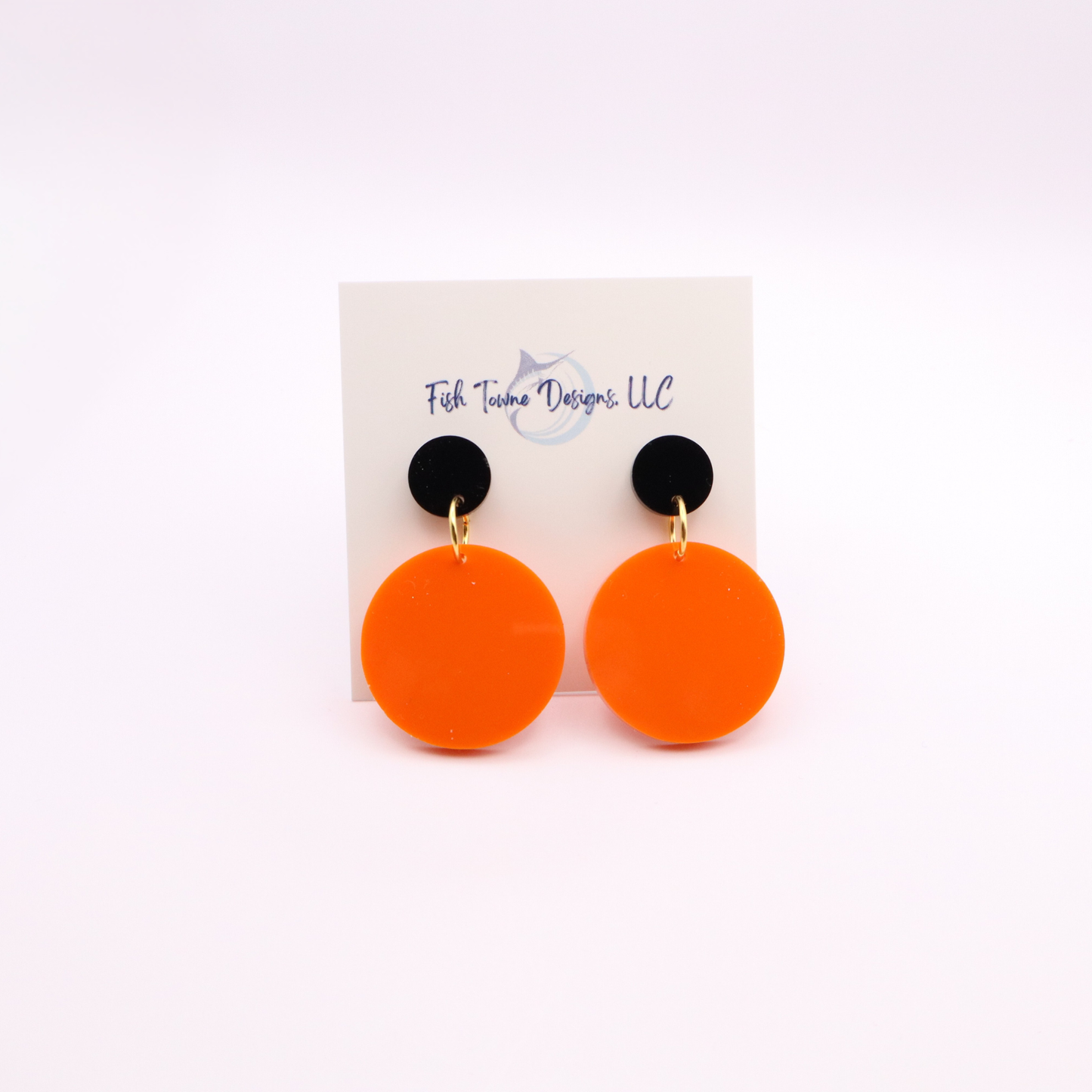 Orange and Black Acrylic Game Day Earrings