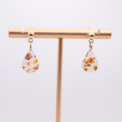 Floral Acrylic Teardrop Earrings